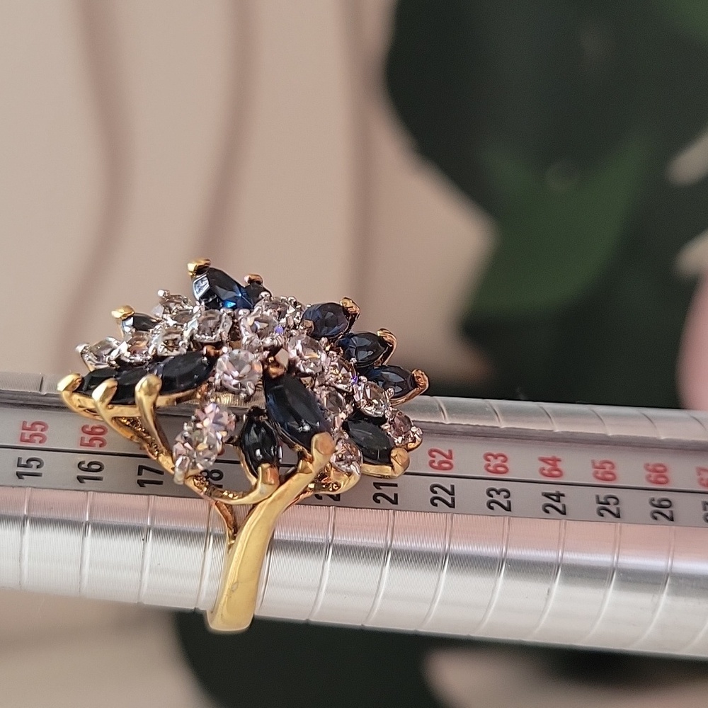✨️STUNNING✨️14k.ep.Gold and Saphire Gemstone Ring - Picture 5 of 5